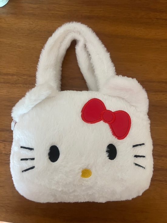Other - Hello Kitty Style White Plush Kids Handbag with Red Bow